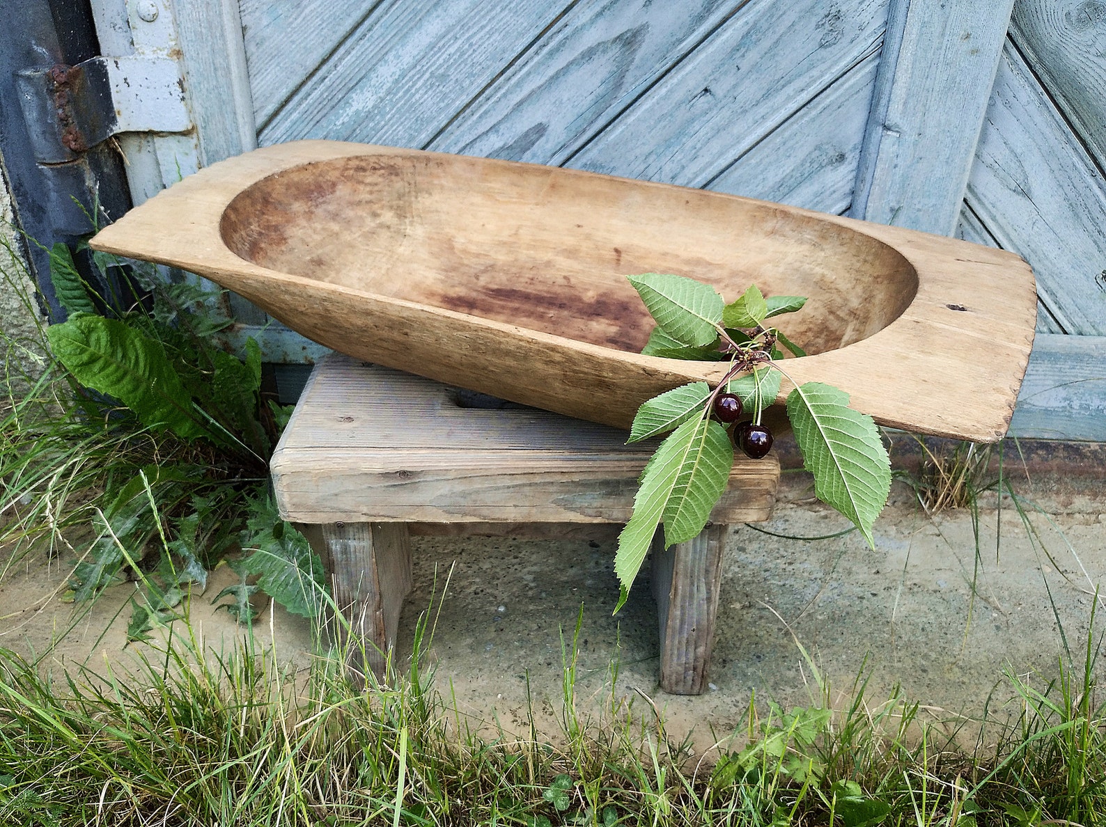 Antique Wooden Bowl Old Dough Bowl Large Bowl Primitives Etsy