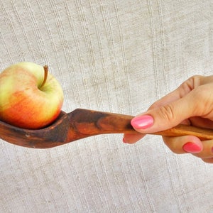 Wooden spoon 16&quot; Large wood spoon Primitive antique large hand carved spoon XXXL rustic Country kitchen decor Gift for Mom Retro photo prop