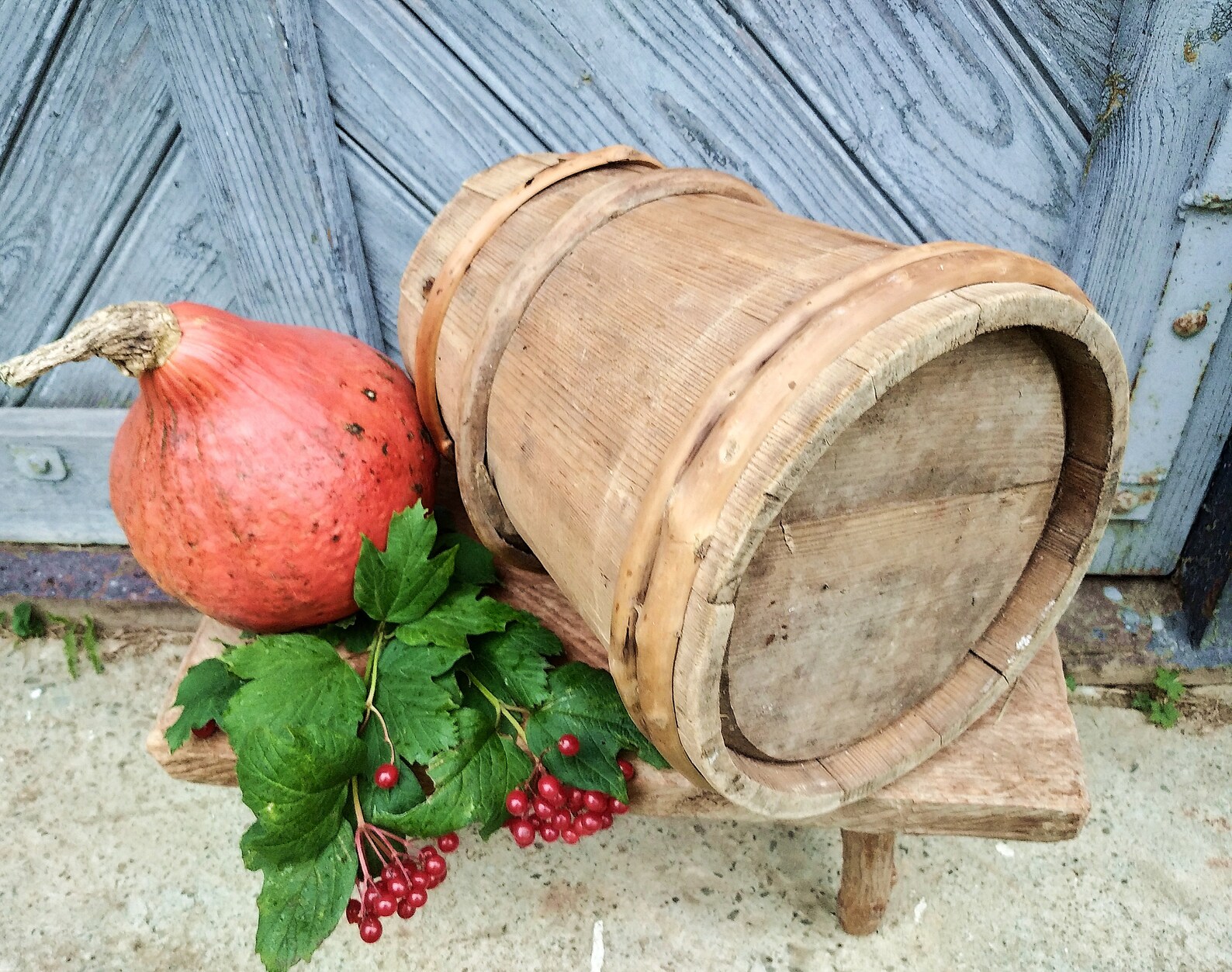 Antique Wooden Vase Old Flower Vase Rustic Kitchen Large Wood Etsy