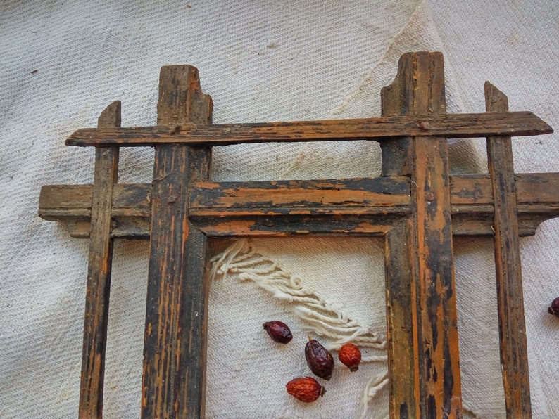 Antique wood frame Primitive photo frames Rustic Hand carved | Etsy