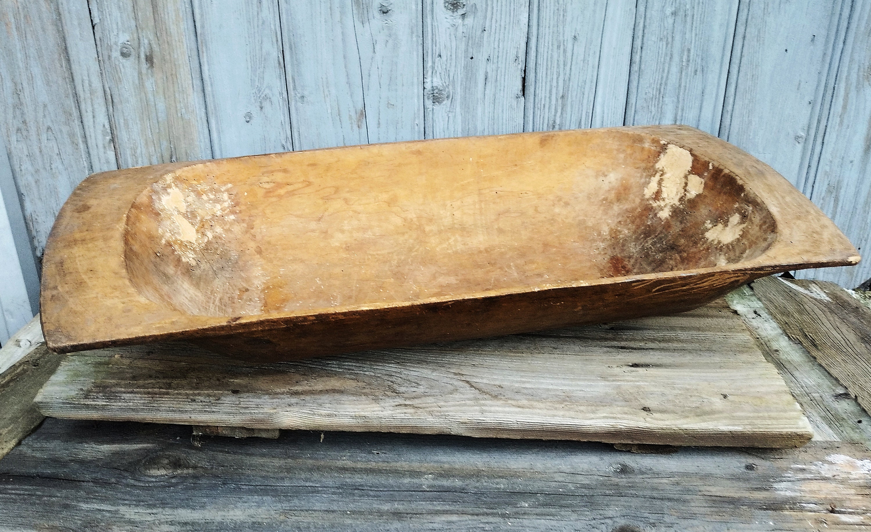 Large wooden bowl Antique dough bowl trencher Primitive rustic Etsy