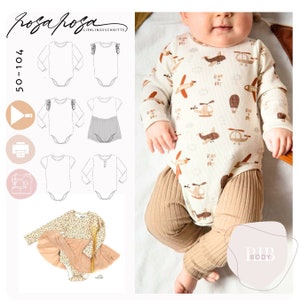 RibBody baby body + dress 50-104 including A4/ A0/ projector file