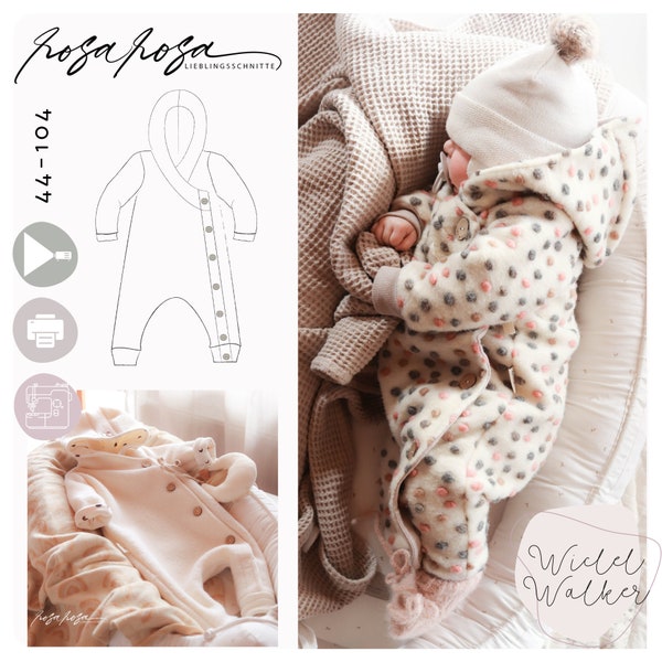 Sewing pattern outdoor suit wrapWALKer 44 - 104 incl. A4/ A0/ beamer file, sewing baby suit by rosarosa, sewing pattern outdoor suit wool