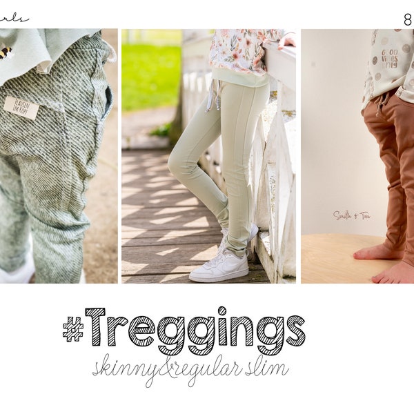 Schnittmuster Treggings Gr. 80-164 inkl. A4/ A0/ Beamerdatei - Hose nähen für Babys und Kinder / Sewing Pattern trousers for kids + Babys