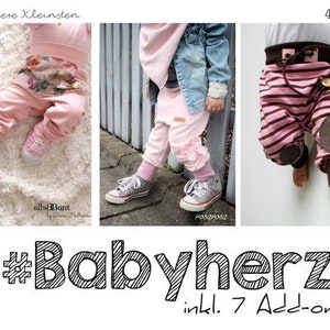 Sewing pattern pants 'Babyherz' Gr. 44 - 104, sewing baby trousers by rosarosa, sewing pattern baby trousers, with many add-ons and variants,