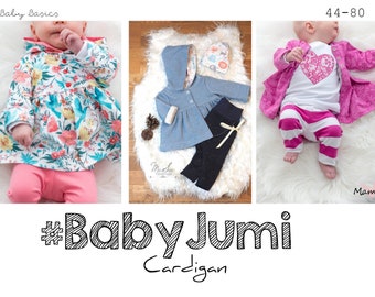 Schnittmuster Baby Jumi Jacke / Cardigan Gr. 44-80 von rosarosa nähen, sewing pattern baby cardigan / jacket, Babyjäckchen, Jäckchen