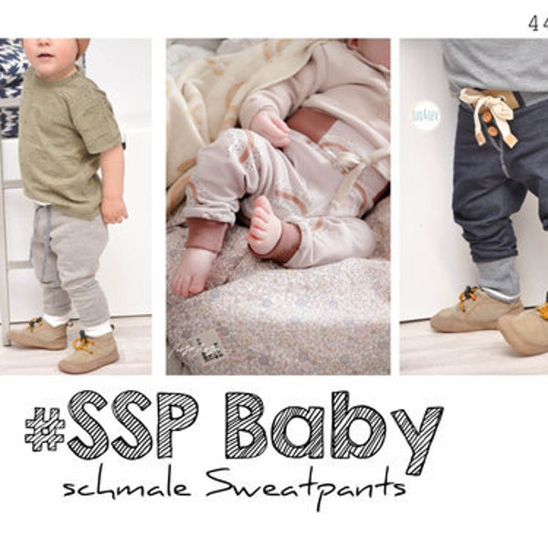 Sewing pattern narrow sweatpants #SSP Baby 44 - 80 incl. A4/A0/ sew projector file, baby pants from rosarosa, sewing pattern trousers, slim fit