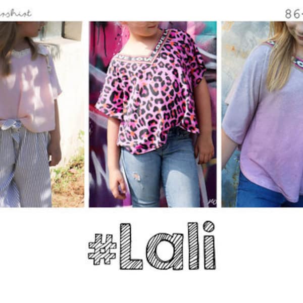 Schnittmuster Sommershirt #Lali Gr. 86 - 164 von rosarosa nähen, T-Shirt Kinderschnitt, sewing pattern Summer shirt, auch für Webware