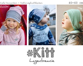 Schnittmuster Kinder Mütze 'Kitt' 40 - 60 cm von rosarosa nähen, sewing pattern kids hat, vielseitiger Schnitt, Kopfbedeckung