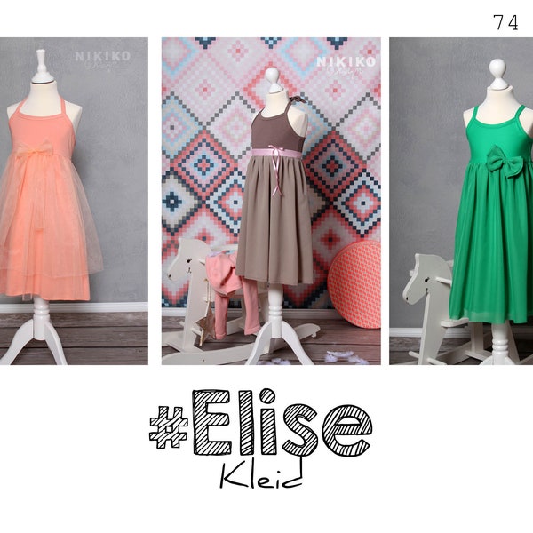 Schnittmuster Kleid 'Elise' 74 - 158 nähen, Festliches Kleid für jeden Anlass, Kleiderschnittmuster, Sewing pattern dress, formal dress