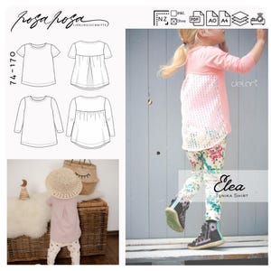 Schnittmuster Tunika 'Elea' 74 - 170  A4/ A0/ Beamerdatei nähen, sewing pattern tunic Elea, Puzzletunika, Puzzle-Schnittmuster