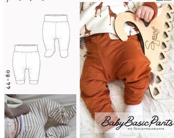 Schnittmuster Babyhose #BBP 44 - 80  inkl. A4/ A1/ Beamerdatei, Hose nähen, sewing pattern baby trousers, Basic pants