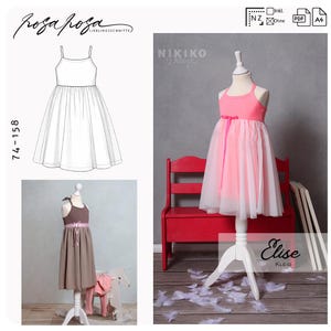 Schnittmuster Kleid 'Elise' 74 - 158 nähen, Festliches Kleid für jeden Anlass, Kleiderschnittmuster, Sewing pattern dress, formal dress