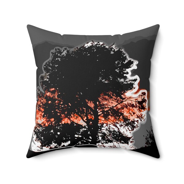 Mango Sunset Designed by Jill H. Remington Custom Art  Square Pillow