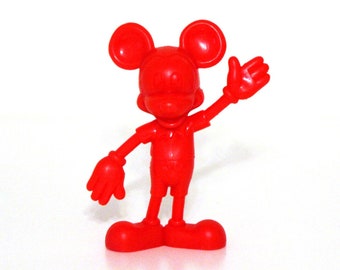 Vintage 70s Mickey Mouse red plastic figure toy 70s 1971 Marx plastimarx
