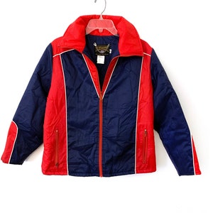 Vintage 80s coat ski jacket red blue 70s Trailmaster