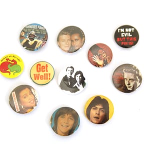 Vintage button pin lot 80s pinback