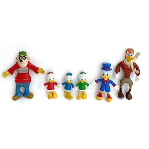 Vintage Duck Tales bendy figure toys Disney Huey Duey Louie Scrooge