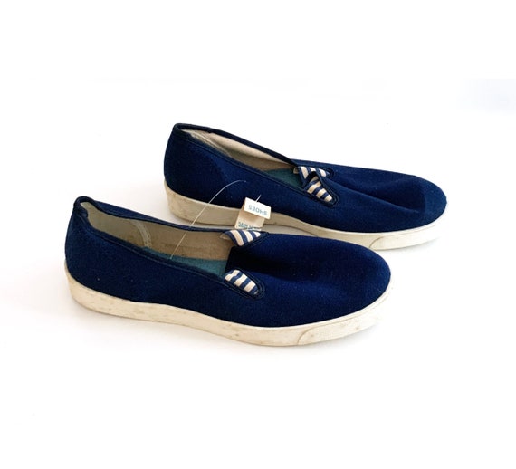 Vintage canvas shoes slip ons favorites deadstock… - image 1