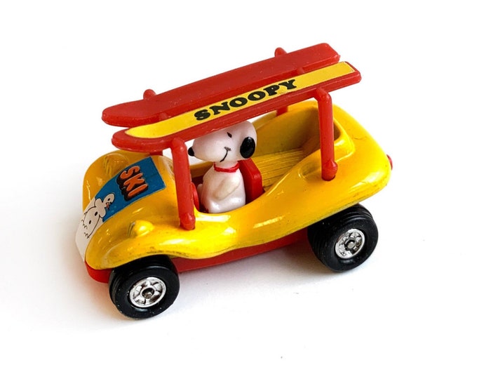 Vintage Snoopy Peanuts Die Cast Vehicle Ski Skiing Metal Car Etsy