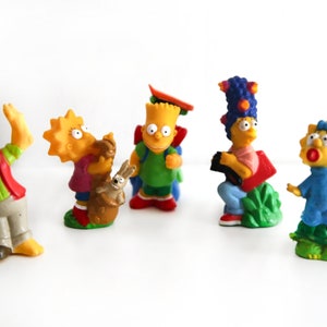 Vintage SIMPSONS toy figures happy meal bart homer marge maggie lisa 1990 Burger King
