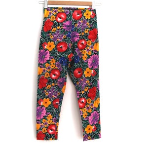 Vintage floral leggings Capri pants patterned 80s 90s