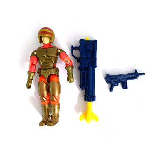Vintage GI JOE figure Barricade red variant with weapons