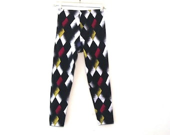 Vintage 80er Jahre Leggings Hose abstraktes Muster