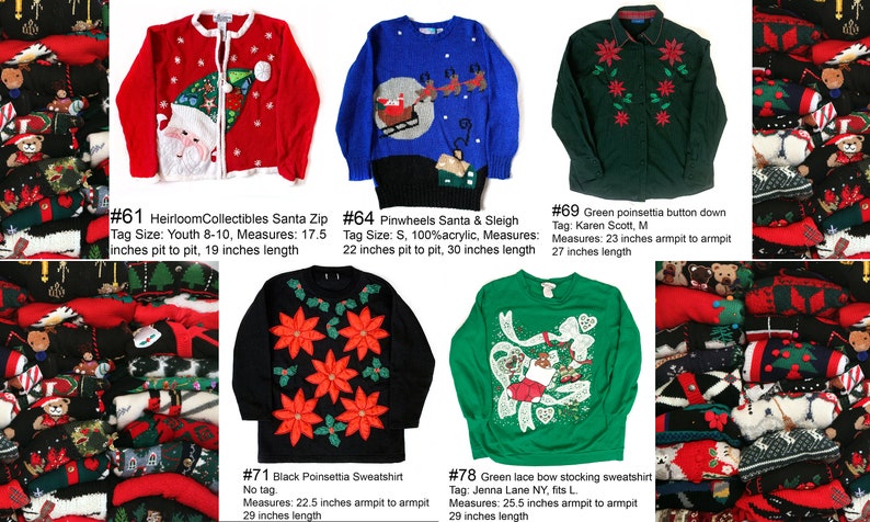 Vintage Christmas sweater You Pick 80s 90s xmas sweatshirt men's women's all sizes ugly sweater image 9