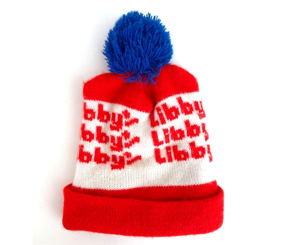 Red Pom-Pom Beanie Hat - LV – Beauty Bird Vintage