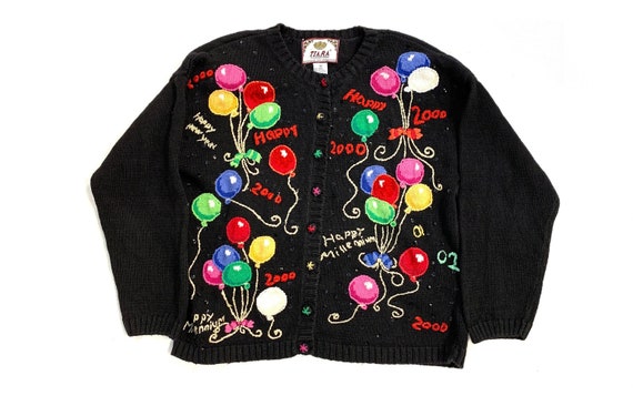Vintage New Years Eve sweater party 90s y2k ugly … - image 1