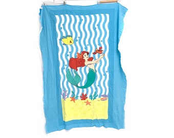 Vintage Little Mermaid cotton bed spread fabric sheet tapestry