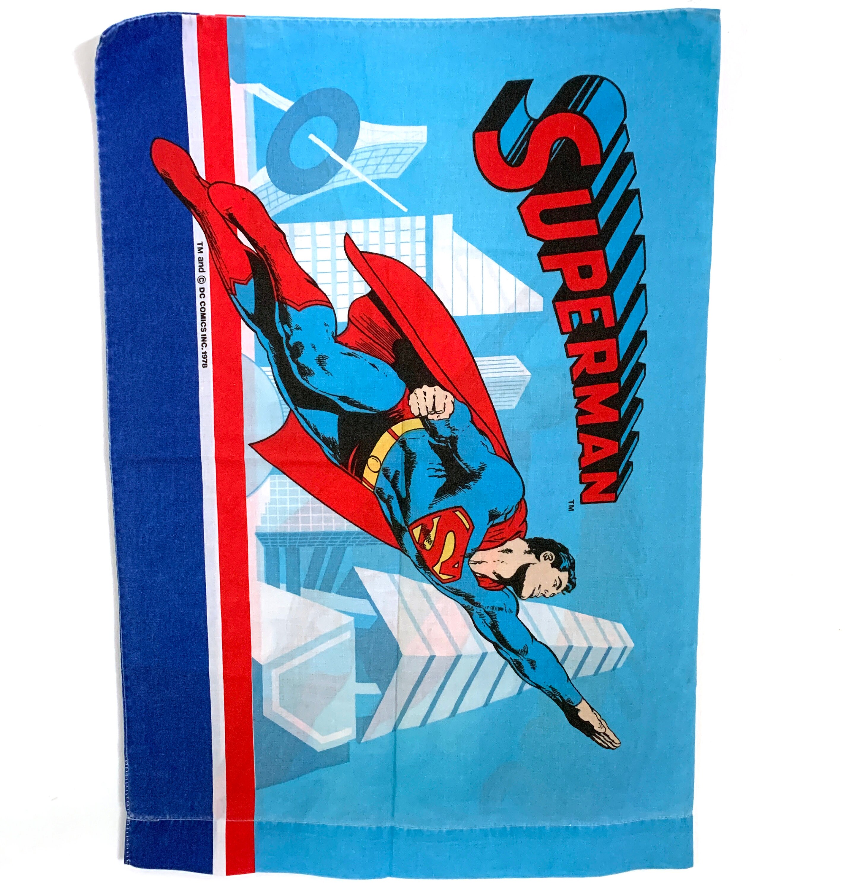 Vintage 1978 Superman Twin Sheet Set Flat Fitted Pillowcase - Etsy