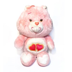 Vintage 80s Care bear Love a lot bear 1983 pink two hearts