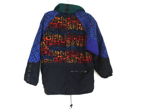 Vintage ski coat jacket 80s 90s pattern rainbow o… - image 2