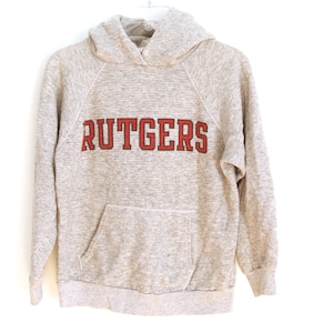 Vintage 80s Rutgers heather gray Hoodie sweatshirt Champion
