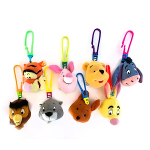 Vintage 90s Winnie the Pooh happy meal toys rabbit pooh plush clip ons Owl Rabbit Pooh 1999 complete set