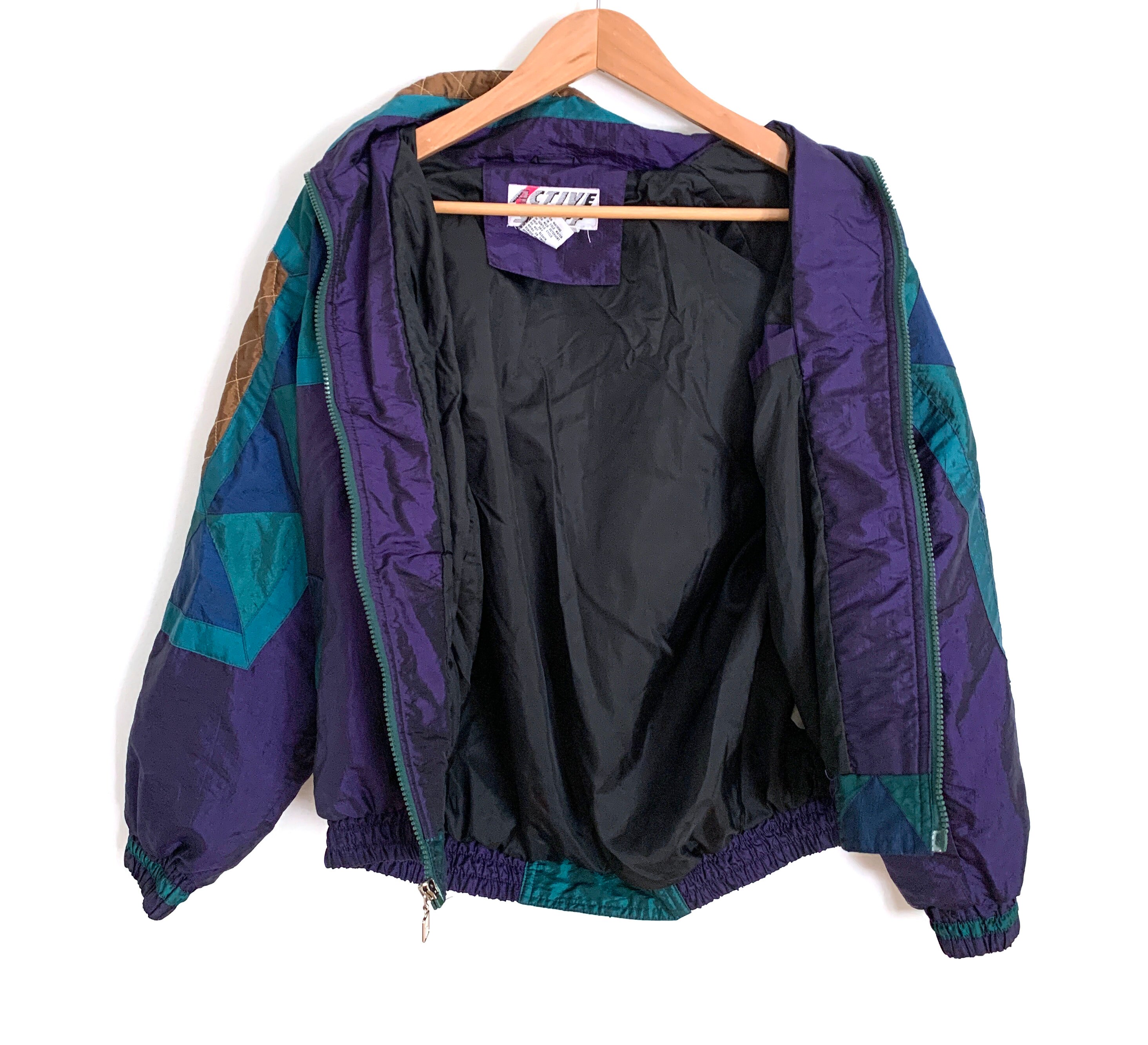 Vintage Jacket Shell 90s Coat Shiny Metallic - Etsy Vintage Jacket Shell 90s Coat Shiny Metallic - Etsy