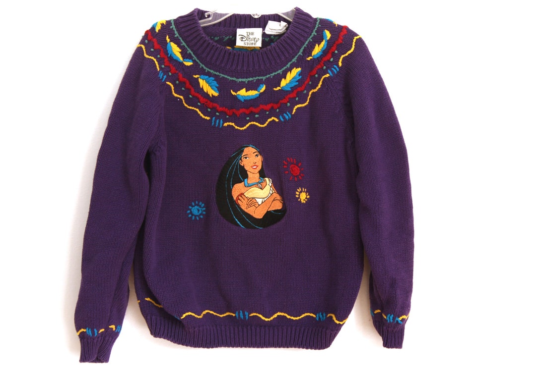 Vintage Pocahontas Sweater Disney Girls 5 6 Purple - Etsy