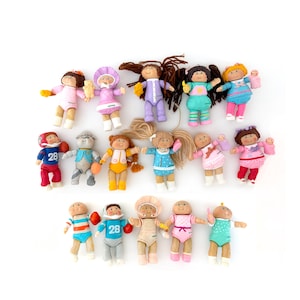 Vintage Cabbage Patch Kinder posierbare Figuren 80er Jahre 1984 Spielzeug