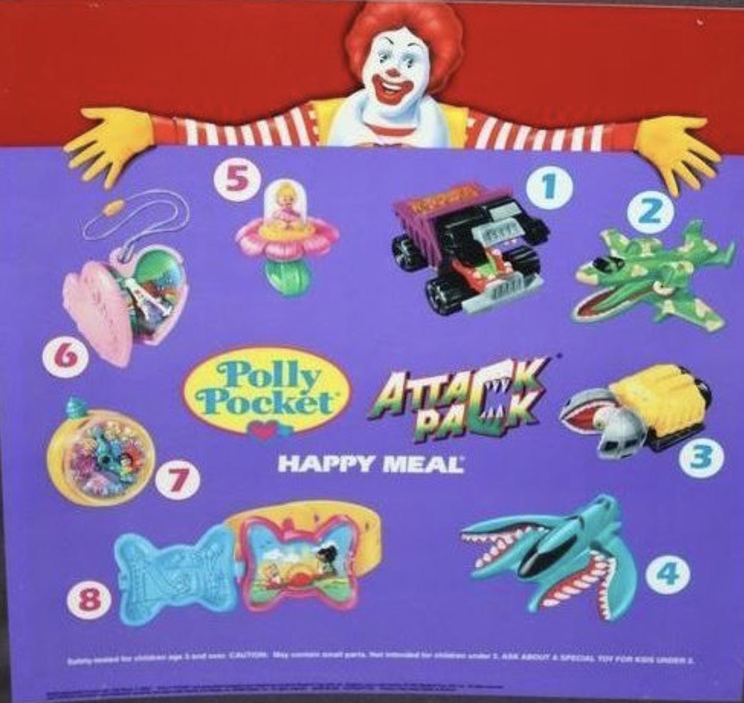 Vintage 90s Mcdonald's Happy Meal Attack Pack Vehicles, Hot Wheels