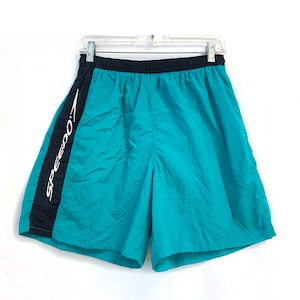 Vintage Speedo zwembroek short turkooisblauw jaren 90