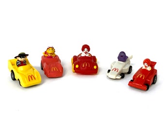 Vintage 90s turbo macs happy meal pull back cars Hamburgler Grimace Ronald 1990 complete set McDonalds