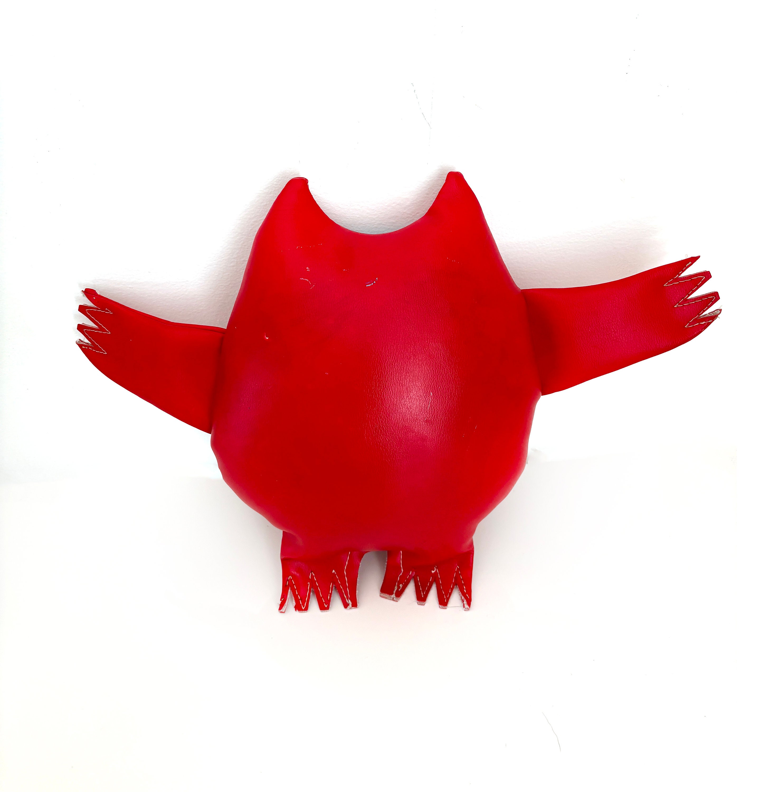 Vintage Naugahyde Nauga Monster Red Blue Stuffed Toy Plush Vintage Naugahyde Nauga Monster Red Blue Stuffed Toy Plush