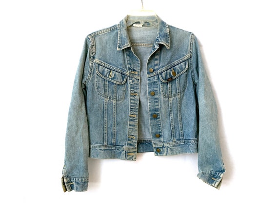 Vintage jean jacket Lee light stonewash 80s - image 1