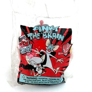 Vintage Pinky and the Brain toy rocket 1997 animaniacs 90s Wendy’s happy meal sealed
