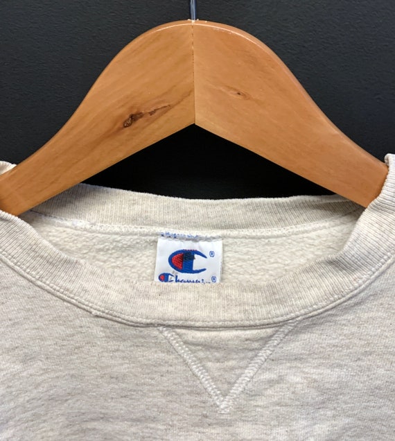 Vintage Champion sweatshirt light heather gray 80… - image 5