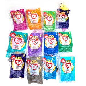Vintage teanie beanie babies McDonalds happy meal plush toys sealed 1999 complete set