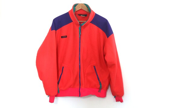 Vintage Columbia fleece jacket neon 90s