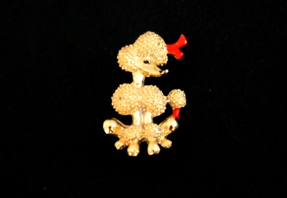 Vintage Poodle brooch pin 50s 60s